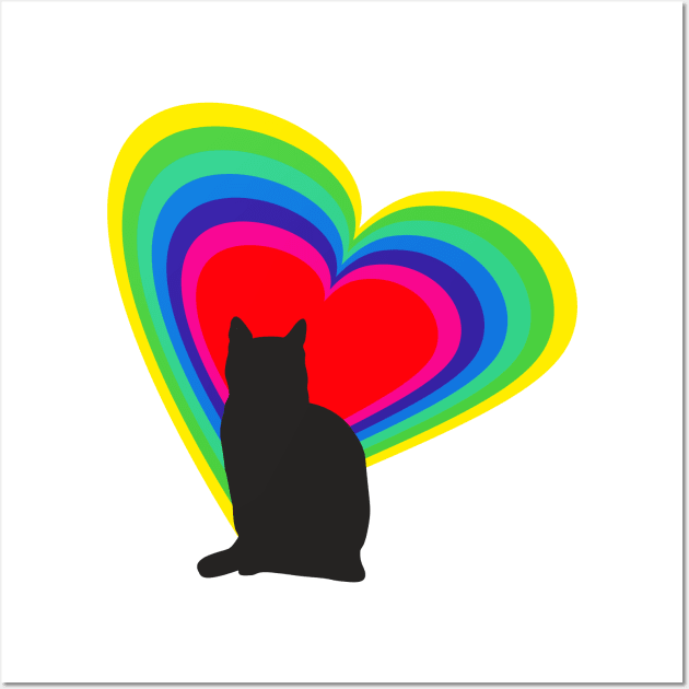 Cat in love Wall Art by YellowMadCat